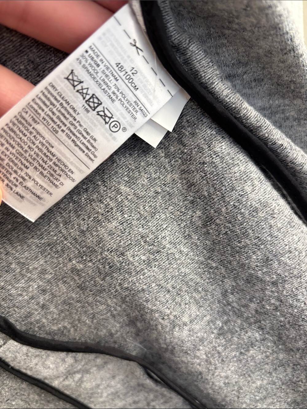 NWT Banana Republic Light Gray Knit/Wool Long and Lean Blazer - Perfect Size 12 - Picture 9 of 16